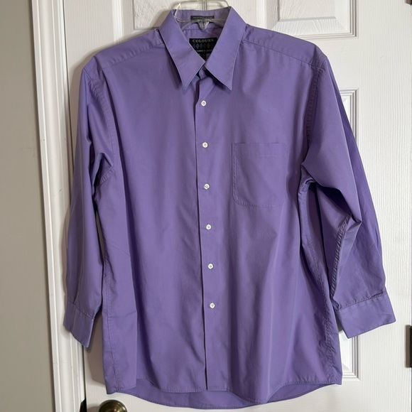 COLOURS ALEXANDER JULIAN Men's Lavender Dress Shirt - Size L 16-16 1/2 - Picture 1 of 4